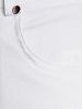 Pantalon Capri Zippé en Couleur Unie de Grande Taille avec Poches - Blanc M | US 10