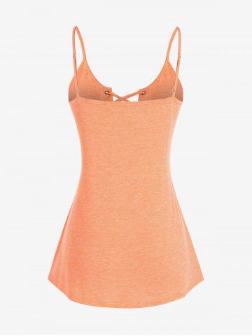 Plus Size Casual Lace Up Cami Tank Top