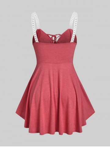 Plus Size & Curve Ruffled High Low Lace Up Cami Top