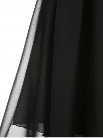 Plus Size Plunge Flutter Sleeve Chiffon Maxi Dress