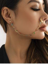 Boucles D'Oreilles Pendantes Motif Adorable Nez en Cristal Fantaisie Coloré Style Punk - Multi 