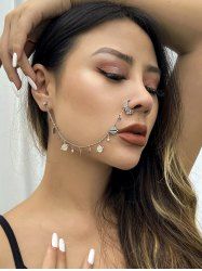 Planet Star Charm Earrings Nose Ring Chain -  