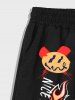 Slogan Skull Flame Graphic Pattern Sweat Shorts -  