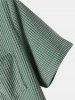 Ensemble de T-shirt Texturé en Couleur Unie à Col Polo et de Pantalon Décontracté - Vert Mer L