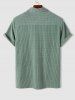 Textured Solid Color Polo Collared T-shirt and Casual Pants Set -  