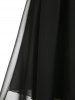 Maxi Robe Plongeante Grande Taille à Manches Voletantes en Mousseline - Noir 4X | US 26-28