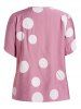 Plus Size Geometric Stirped Plaid Print Round Neck Short Sleeve T Shirt -  