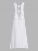 Crochet Sleeveless Hollow Out Plain Color A Line Beach Cover-up Dress -  