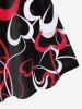 Plus Size Heart Printed Open Back A Line Dress -  