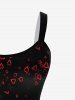 Plus Size Heart Printed Open Back A Line Dress -  