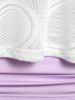Plus Size & Curve Skew Collar Textured T-shirt and Cinched Tank Top Set -  