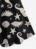 Plus Size Crisscross Marine Life Printed A Line Dress -  