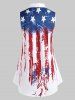 Plus Size American Flag Print Patriotic Sleeveless Blouse -  
