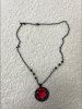 Gothic Red Moon Pendant Necklace -  