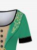 Plus Size Saint Patrick's Day 3D Print Checked Leprechaun Costume Dress -  