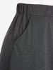 Plus Size Tie Pocket Pull On A Line Midi Skirt -  
