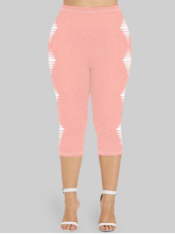Plus Size Geo Printed Skinny Capri Leggings