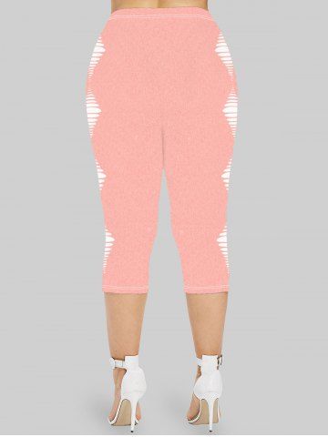 Plus Size Geo Printed Skinny Capri Leggings