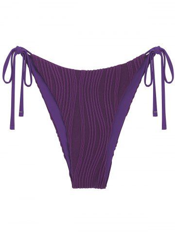 Ribbed Tie Side Bikini Bottom - CONCORD - M