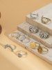 11 Pièces Bagues Visage Lune et Etoile Style Vintage - Multi 