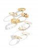 Anneaux Papillon en Fausse Perle 8 Pièces - d'or 