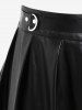 Gothic D-rings Faux Leather Pleated Mini Skirt -  