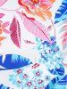 Colored Allover Leaf Flower Print One Shoulder Ruffle Padded Beach One-piece Swimsuit -  