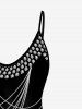 Haut à Bretelle Ajustable Gothique 3D Rivets Chaîne Imprimée (Camisole) - Noir 5x | US 30-32