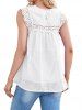 Swiss Dots Lace Scalloped Round Neck Casual Plain Color Tank Top -  