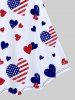 Plus Size Patriotic Heart American Flag Printed A Line Vintage Dress -  
