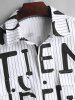 Pocket Letter Pinstriped Short Sleeve Shirt -  