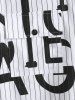 Pocket Letter Pinstriped Short Sleeve Shirt -  