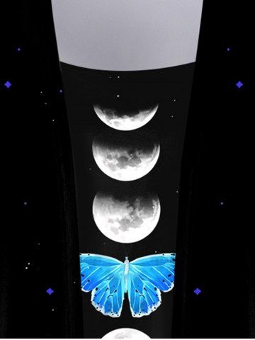 Plus Size Moon Butterfly Ombre Short Sleeves 2 in 1 Tee