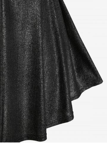 Plus Size Chain Twist Keyhole Short Sleeves Metal 2 in 1 Tee