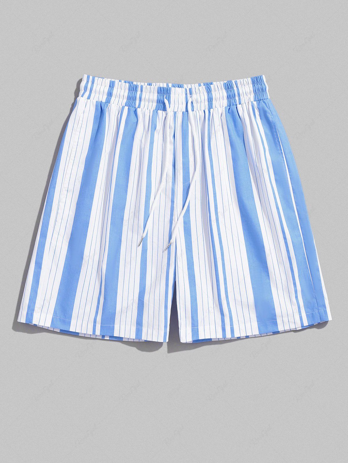 Shop Vertical Striped Pocket Cotton Shorts  