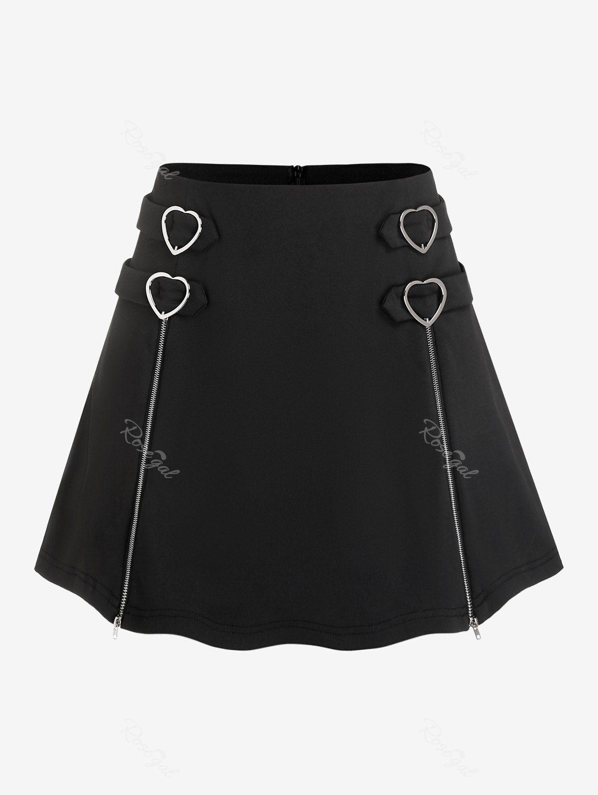 Fashion Plus Size Zippers Heart-ring Mini A Line Skirt  