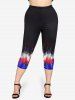 3D Sparkles Light Beam Printed Twofer Tee and Leggings Plus Size Summer Matching Set -  