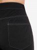 Plus Size High Waist Topstitching Wide Leg Shorts -  