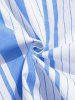 Vertical Striped Pocket Cotton Shorts -  