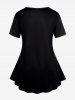 Plus Size Heart American Flag Printed Patriotic Tee -  
