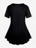 T-shirt Imprimé Drapeau Américain Coeur Grande Taille - Noir 4X | US 26-28