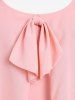 T-shirt Superposé en Maille de Grande Taille avec Nœud Papillon - Rose clair 1X | US 14-16