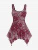 Plus Size Tribal Paisley Print Heart Ring Handkerchief Tank Top -  