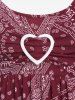 Plus Size Tribal Paisley Print Heart Ring Handkerchief Tank Top -  