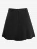 Plus Size Zippers Heart-ring Mini A Line Skirt -  