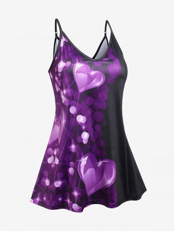 Plus Size Heart Print Flowy Cami Top