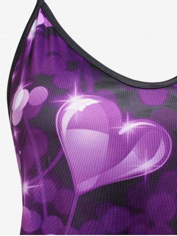 Plus Size Heart Print Flowy Cami Top