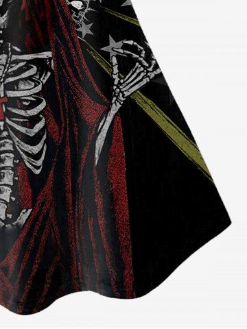 Gothic Skeleton Los Angeles Graphic Lace Panel Tank Top