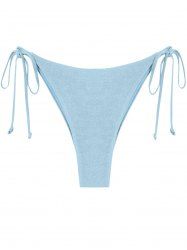 Bas de Bikini Métallisé Noué à Côté - Bleu clair M