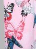Robe Mi-Longue Panneau en Dentelle Papillon Imprimé de Grande Taille - Rose clair L | US 12